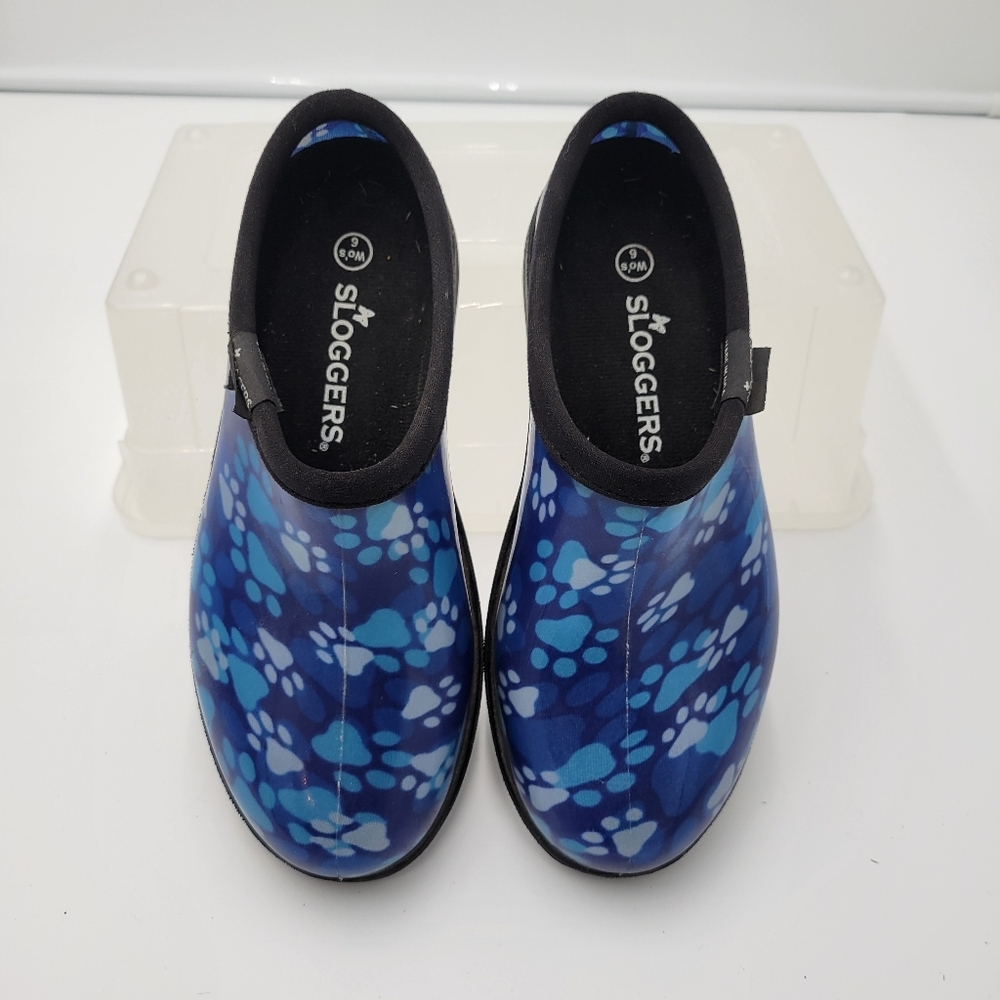 Womans Sloggers Dog Paw Print Rain/Garden Shoes Slip on Size 6